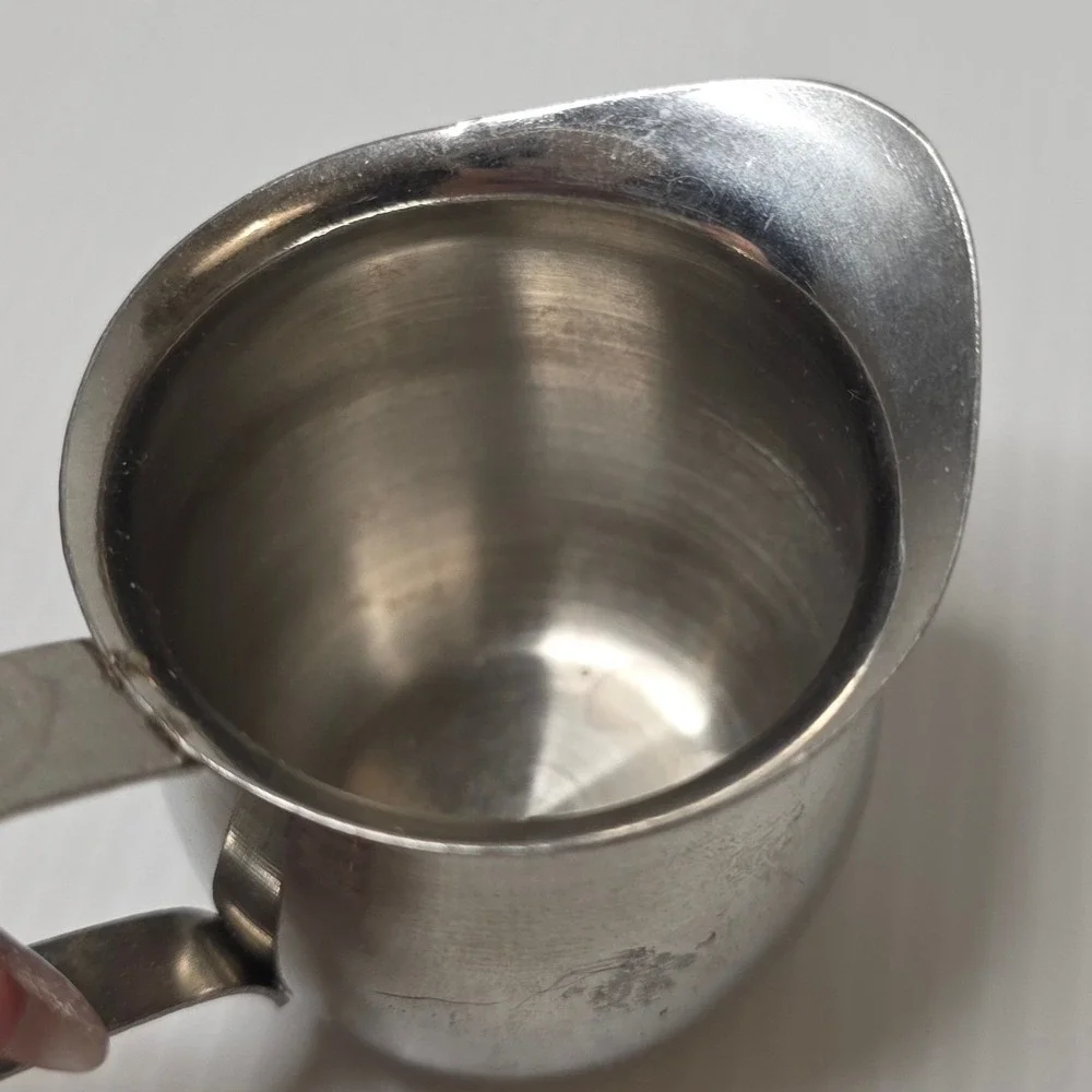 Vintage Update Stainless Steel Mini‎ Creamer Pitcher India Mid Century